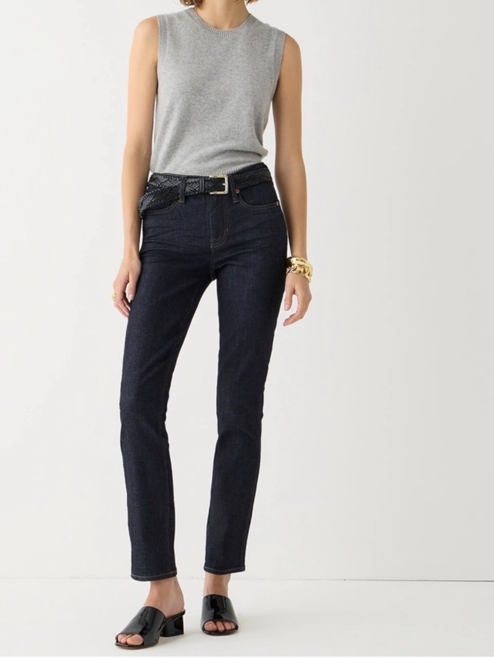 J. Crew Tall Mid-Rise Vintage Slim Straight Jean in Dark Wash, Size 30T